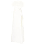 Rachel Gilbert Linc Feather Trim Detail Gown — White/ Ivory — Size XS — Front View