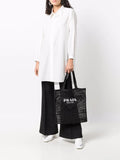 Prada Interwoven Design Logo Print Shoulder Bag — Same as shown — Size One Size — Side View