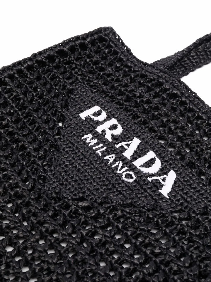 Prada Interwoven Design Logo Print Shoulder Bag — Same as shown — Size One Size — Top View