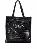 Prada Interwoven Design Logo Print Shoulder Bag — Same as shown — Size One Size — Front View