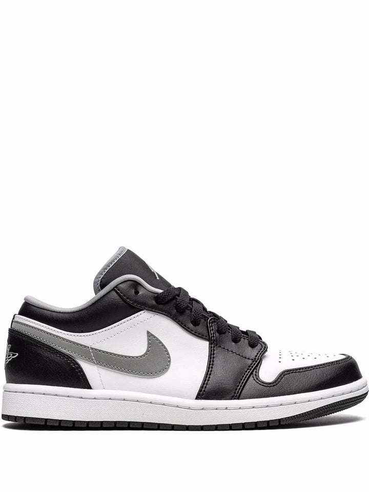 Air Jordan 1 Low Black/Particle Grey Sneakers — Black/White/Particle Grey — Size US M 11.5 - US W 13 — Front View