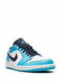 Air Jordan 1 Low Unc Sneakers — White/Blue — Size US M 9.5 - US W 11 — Side View