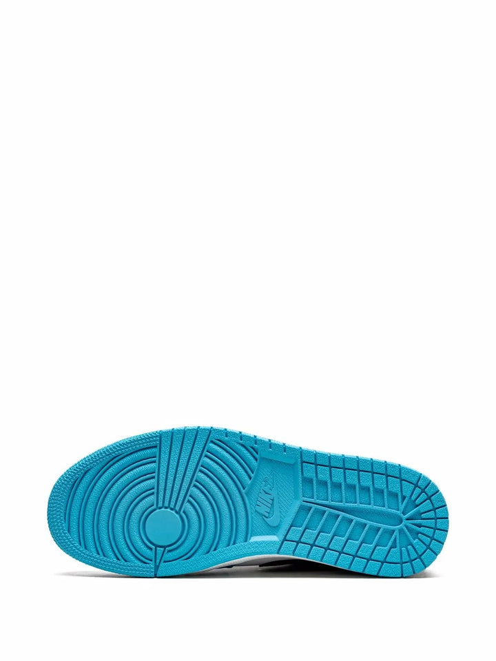 Air Jordan 1 Low Unc Sneakers — White/Blue — Size US M 9.5 - US W 11 — Back View