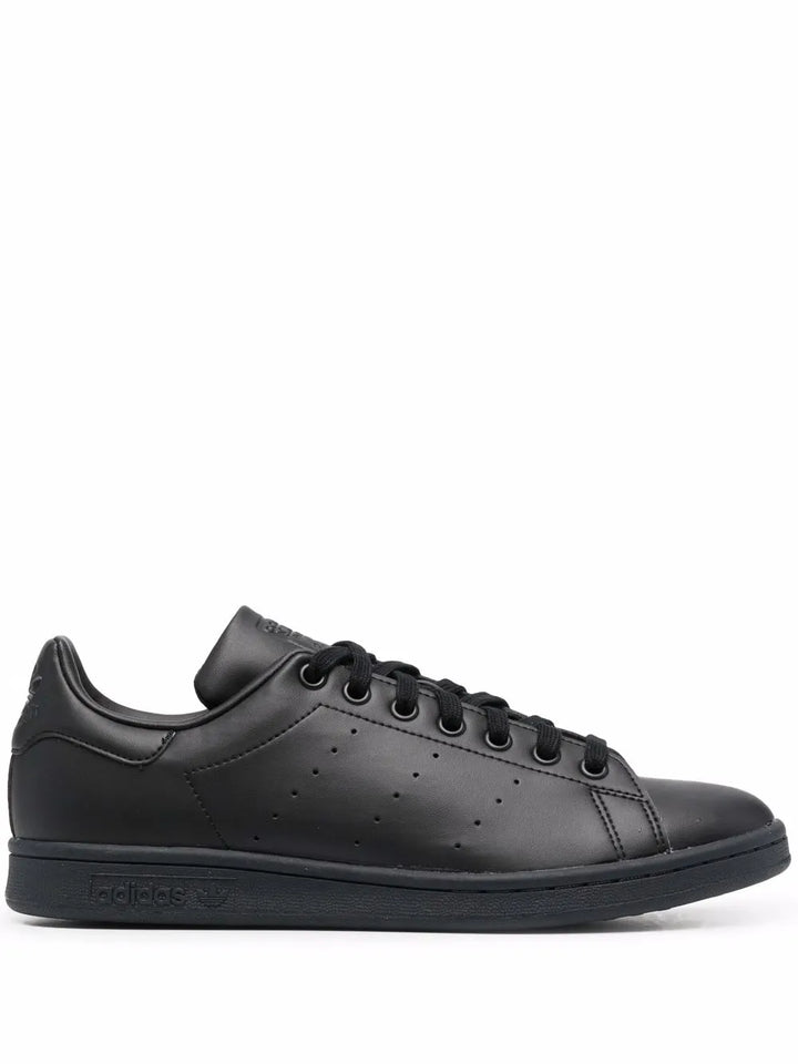 adidas Leather Low-Top Sneakers — Core Black — Size US M 10 - US W 11.5 — Front View
