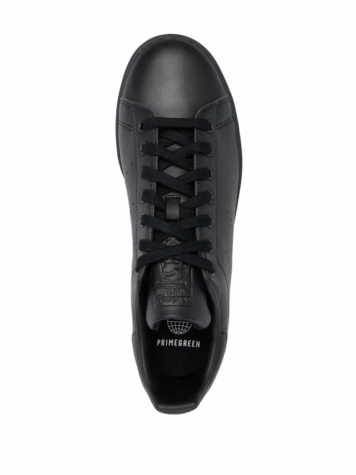 adidas Leather Low-Top Sneakers — Core Black — Size US M 10 - US W 11.5 — Top View