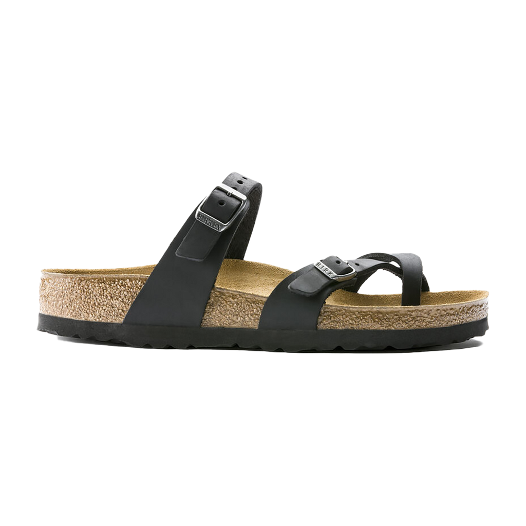 Birkenstock Mayari Oiled Leather — Black — Size B — Width 40 — Front View