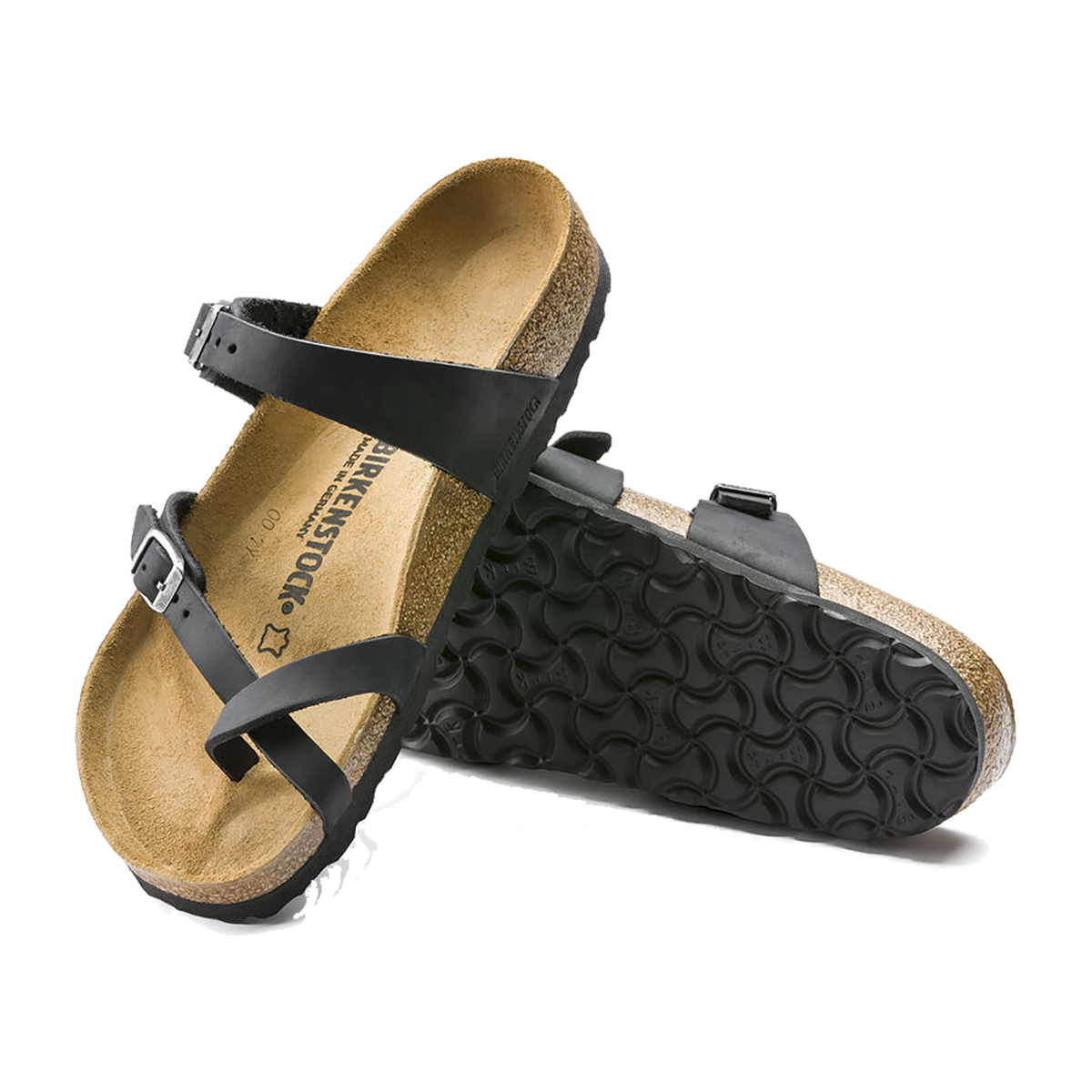 Birkenstock Mayari Oiled Leather — Black — Size B — Width 40 — Top View
