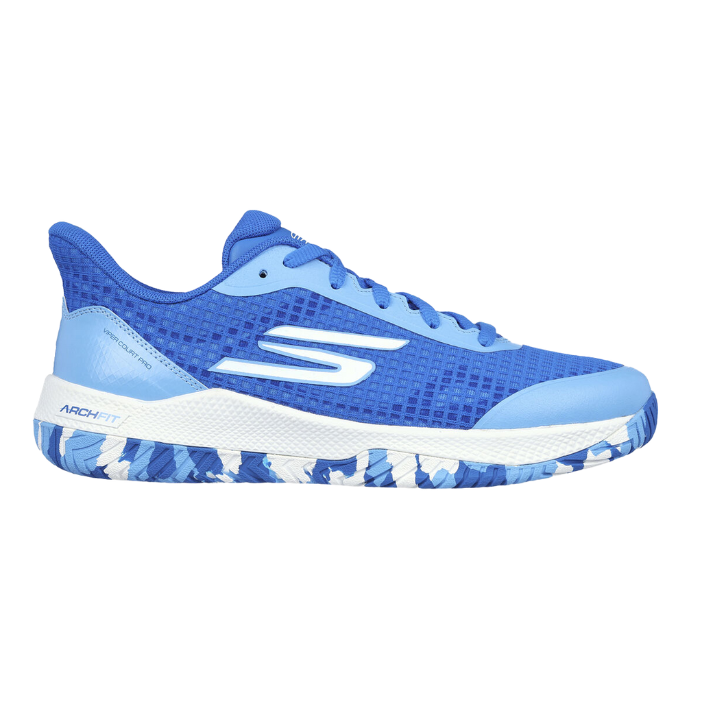 Skechers Viper Court Pro — Black - Blue — Size B — Width 6 — Detail View