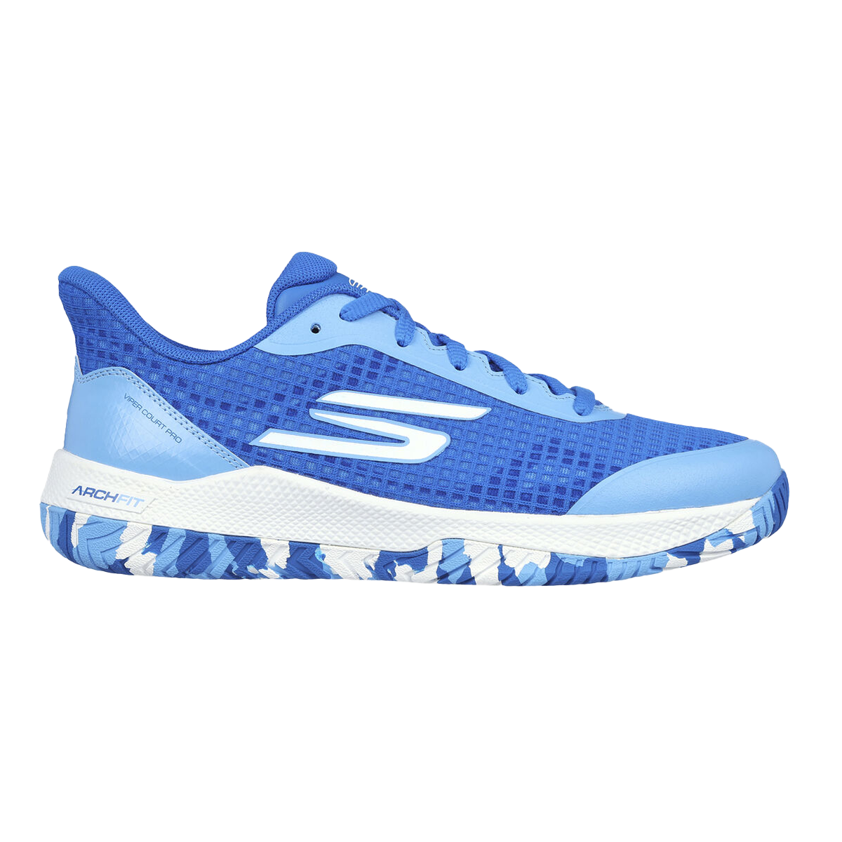 Skechers Viper Court Pro — Black - Blue — Size B — Width 6 — Detail View