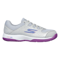 Skechers Viper Court — Grey - Purple — Size B — Width 6.5 — Front View