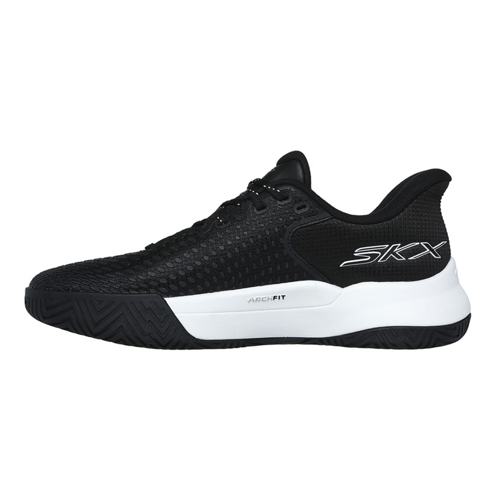 Skechers Viper Court Elite — Black - White — Size B — Width 6.5 — Side View