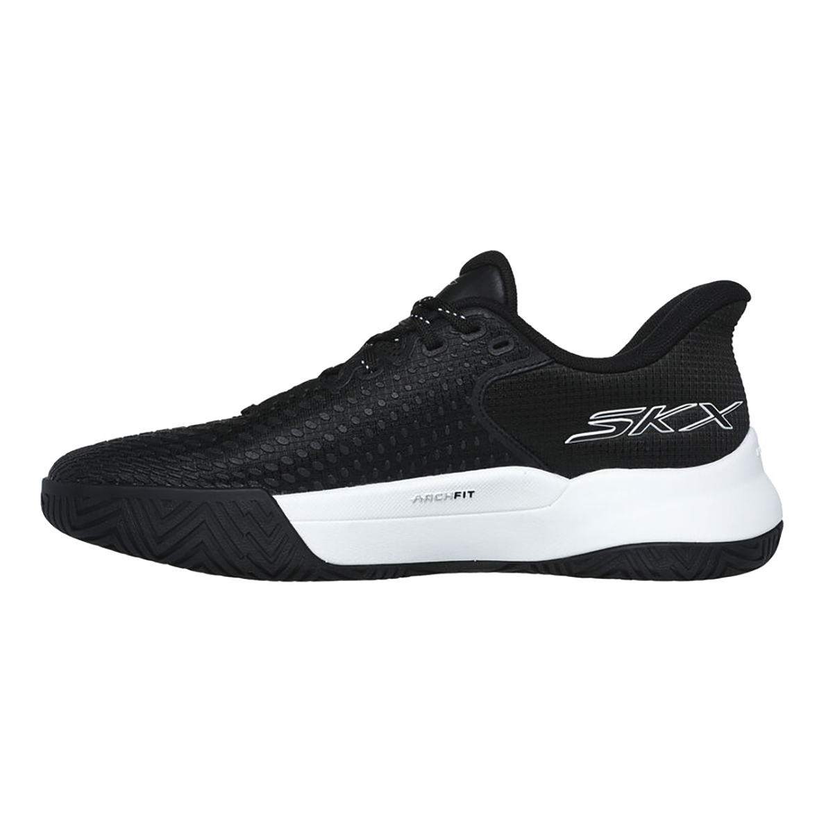 Skechers Viper Court Elite — Black - White — Size B — Width 6.5 — Side View