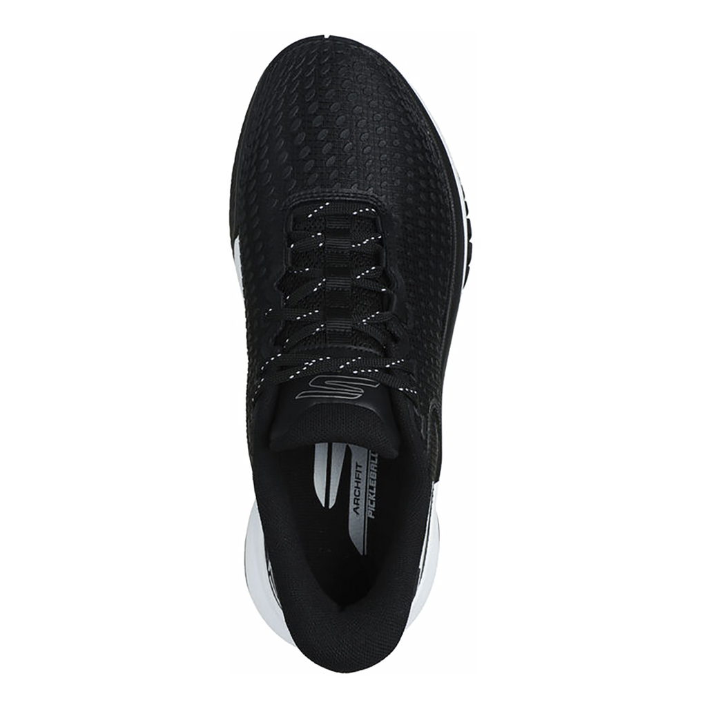 Skechers Viper Court Elite — Black - White — Size B — Width 6.5 — Back View