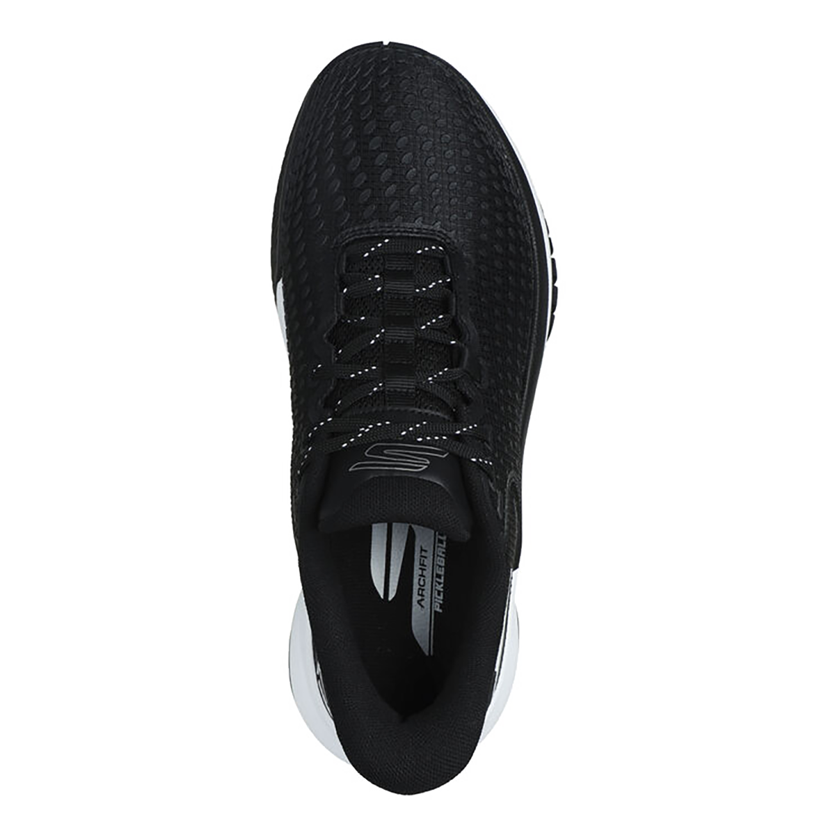 Skechers Viper Court Elite — Black - White — Size B — Width 6.5 — Back View