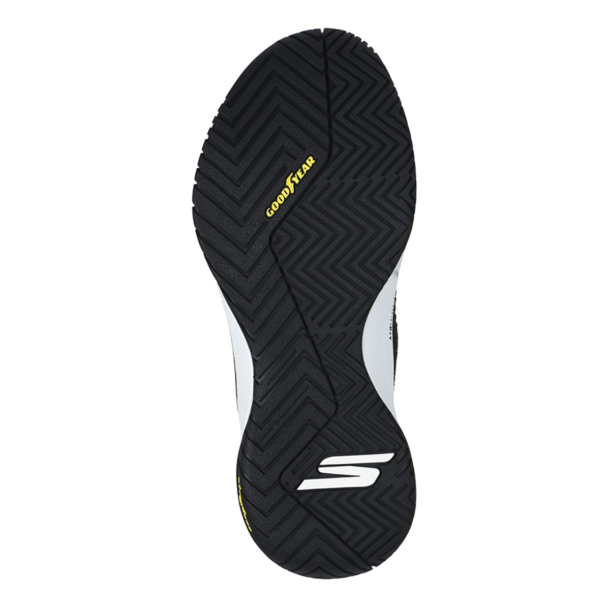 Skechers Viper Court Elite — Black - White — Size B — Width 6.5 — Top View