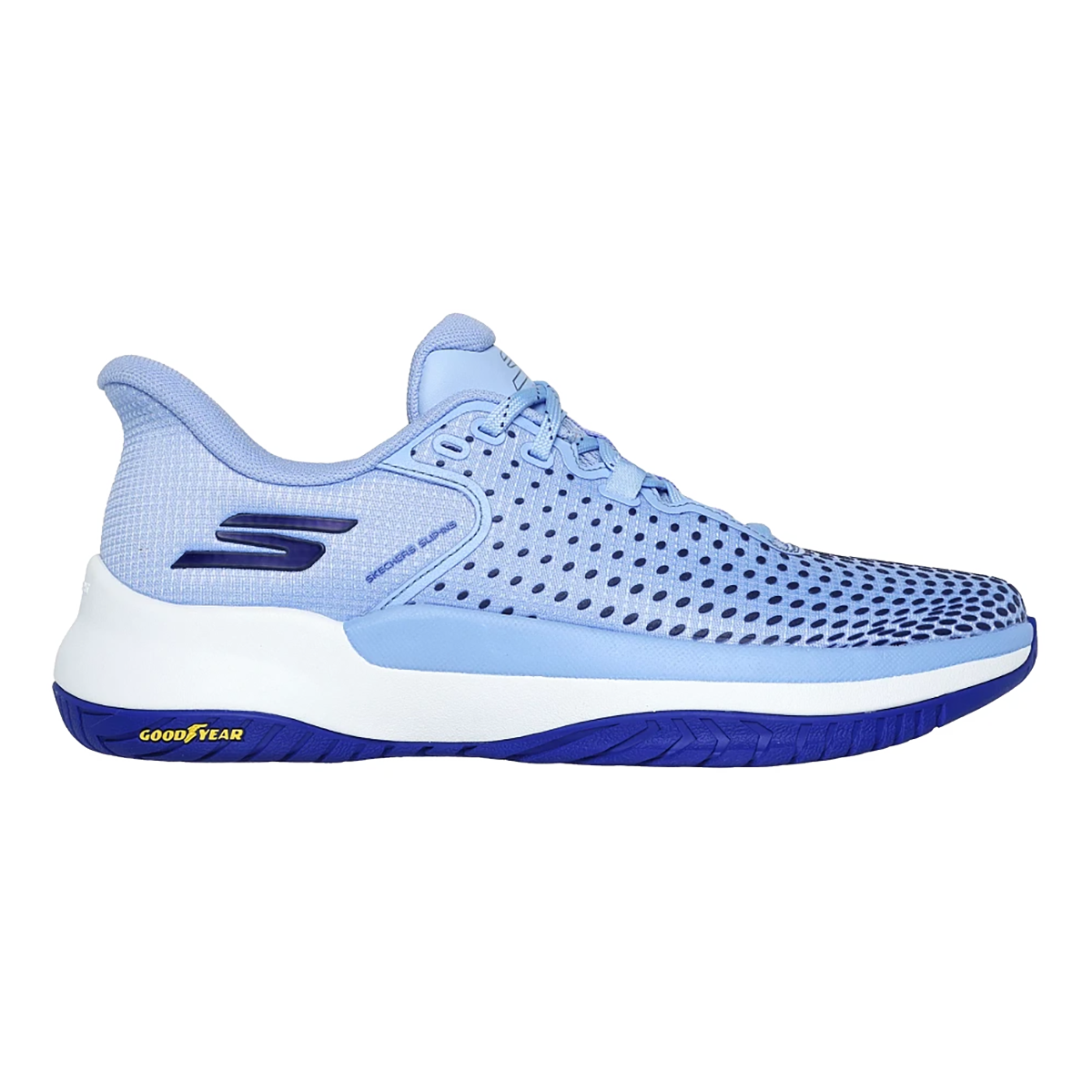 Skechers Viper Court Elite — Black - White — Size B — Width 6.5 — Detail View