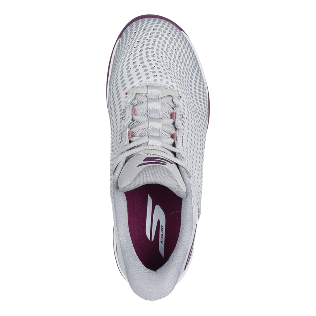 Skechers Viper Court Reload — Blue Synthetic - White Trim — Size B — Width 6 — Detail View