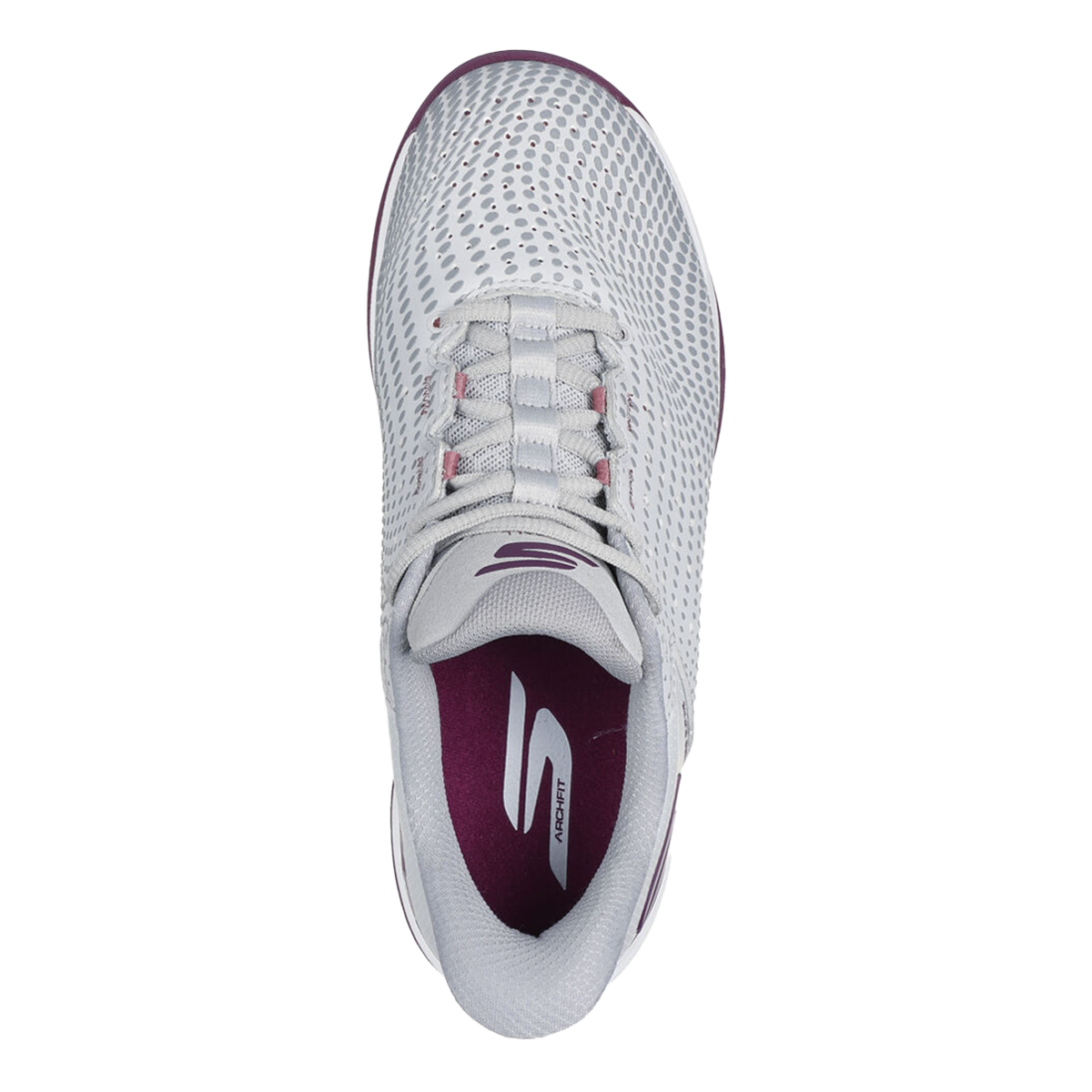 Skechers Viper Court Reload — Blue Synthetic - White Trim — Size B — Width 6 — Detail View