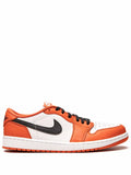Air Jordan 1 Low Og Starfish Sneakers — Orange/White/Black — Size US M 10.5 - US W 12 — Front View