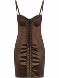 Dolce Gabbana Satin Corset Style Mini Dress — Same as shown — Size XS — Front View