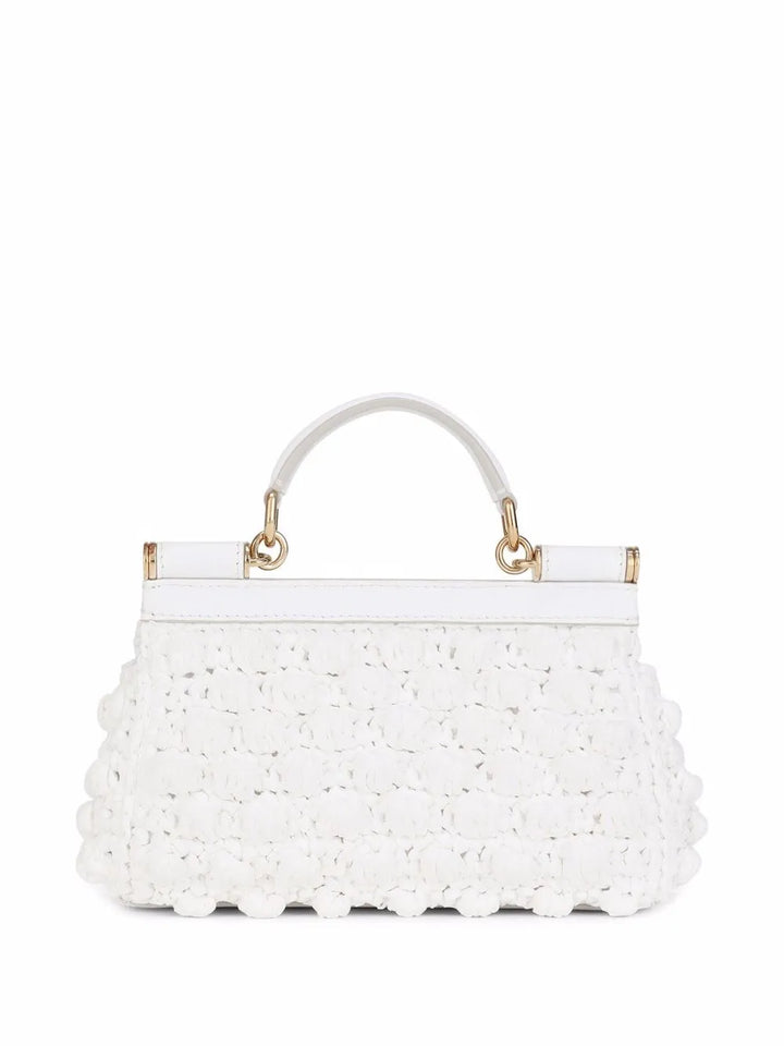 Dolce Gabbana Small Sicily Raffia Top Handle Bag — Same as shown — Size One Size — Back View
