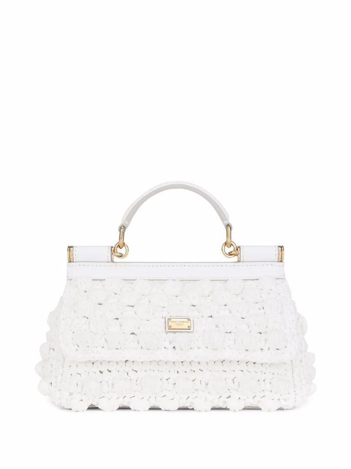Dolce Gabbana Small Sicily Raffia Top Handle Bag — Same as shown — Size One Size — Front View
