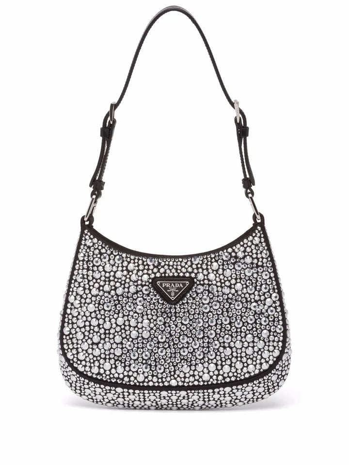 Prada Cleo Crystal Embellished Shoulder Bag — Same as shown — Size One Size — Front View