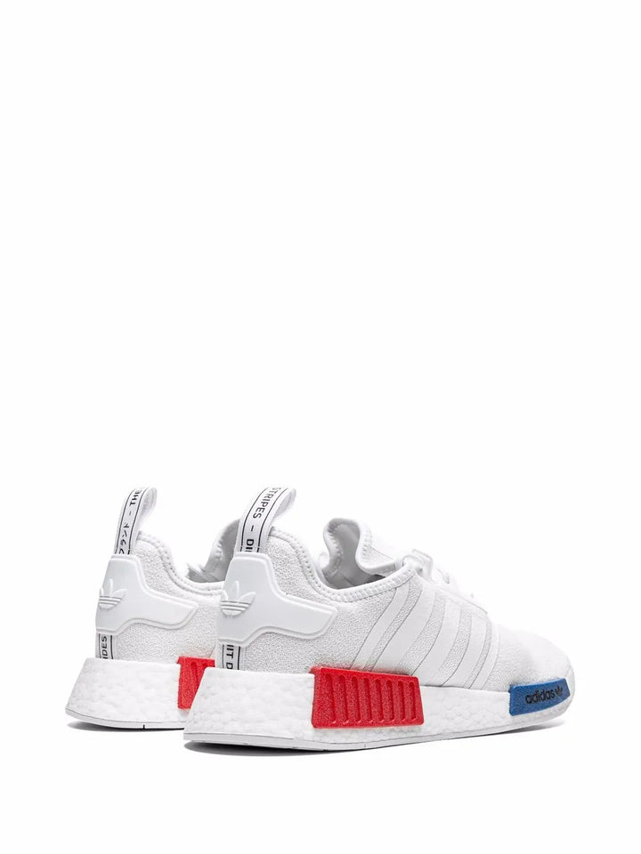 adidas Nmd_R1 White/White/Blue Sneakers — White — Size US M 4.5 - US W 6 — Back View