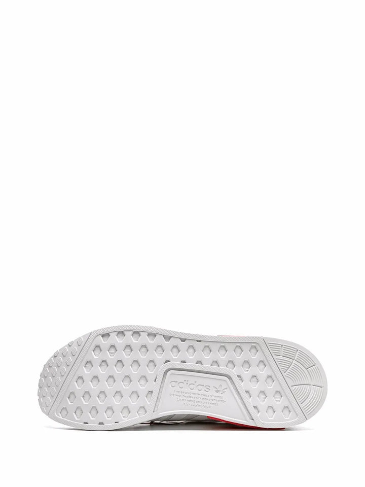 adidas Nmd_R1 White/White/Blue Sneakers — White — Size US M 4.5 - US W 6 — Top View