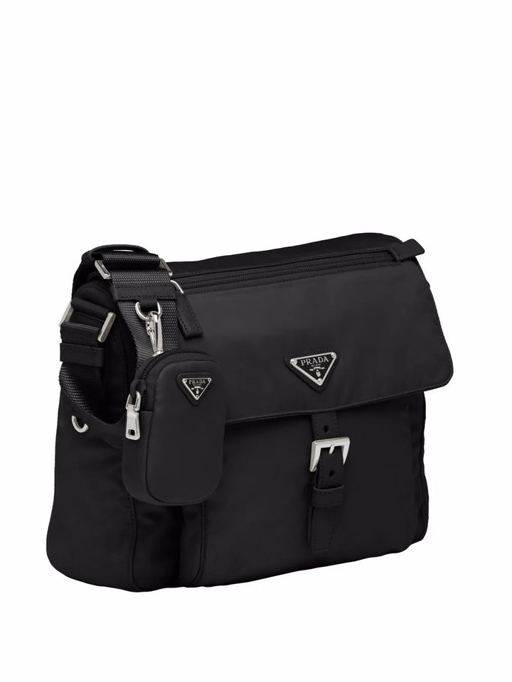 Prada Re Nylon Triangle Logo Plaque Shoulder Bag — Same as shown — Size One Size — Back View
