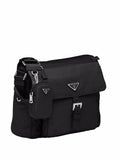 Prada Re Nylon Triangle Logo Plaque Shoulder Bag — Same as shown — Size One Size — Back View