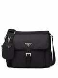 Prada Re Nylon Triangle Logo Plaque Shoulder Bag — Same as shown — Size One Size — Front View
