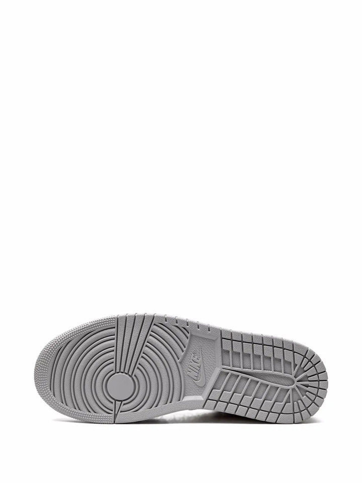 Air Jordan 1 Low Se White/Grey/Red Sneakers — Smoke Grey/Gym Red — Size US M 10.5 - US W 12 — Top View