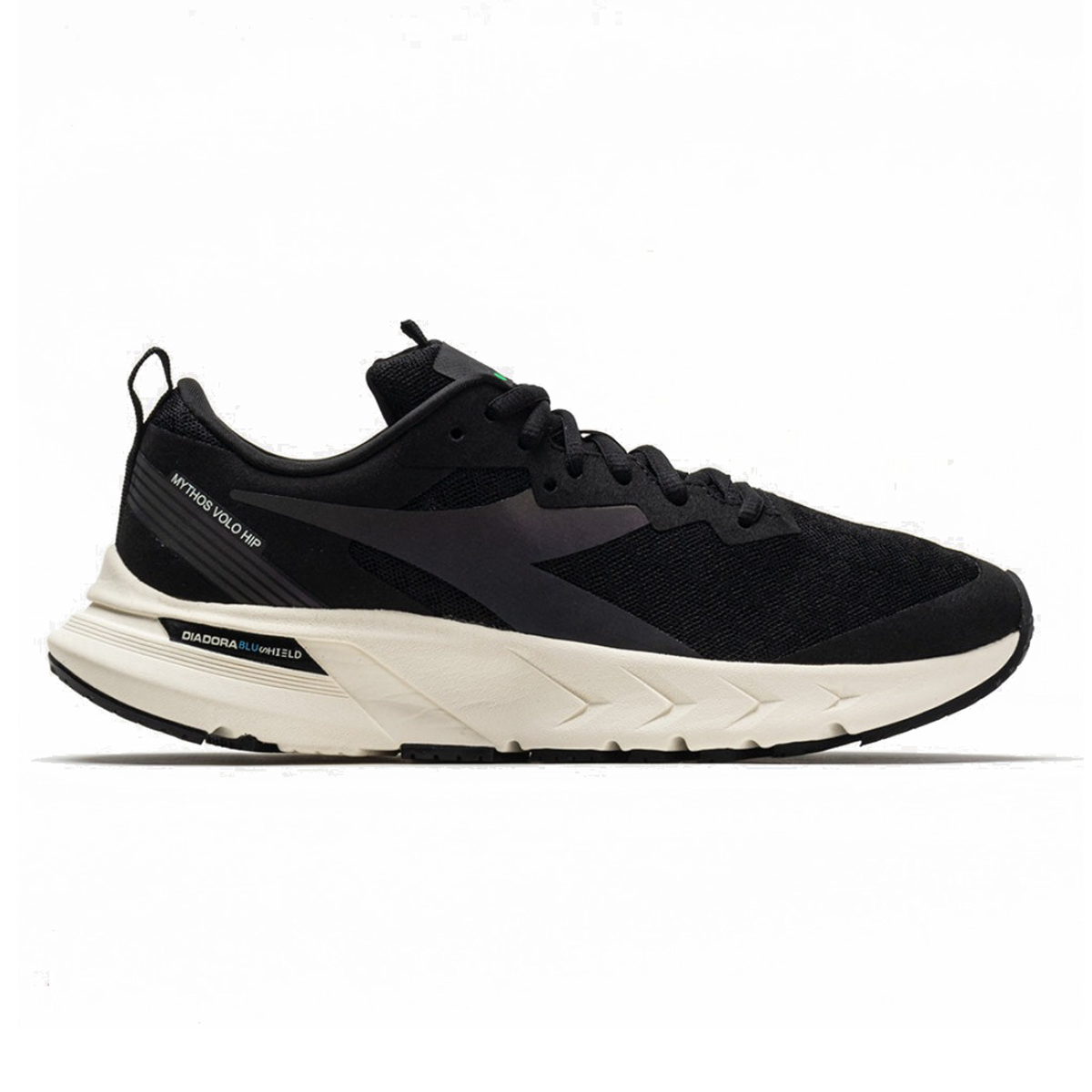 Diadora Mythos Blushield Volo Hip — Black - Almond Milk — Size D — Width 6 — Front View