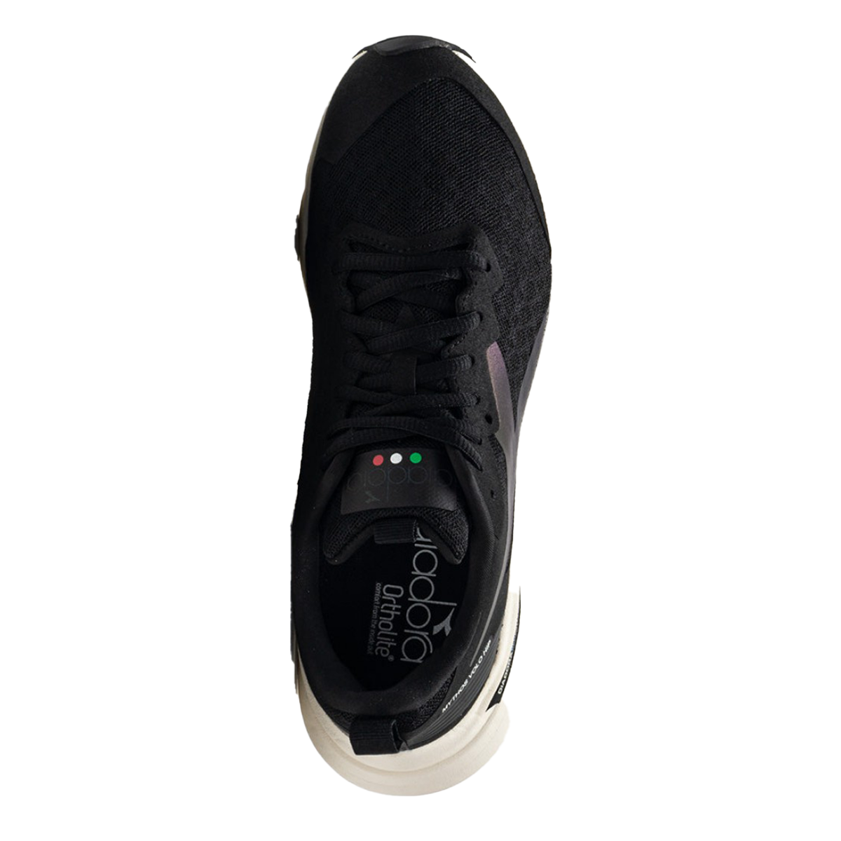 Diadora Mythos Blushield Volo Hip — Black - Almond Milk — Size D — Width 6 — Side View