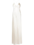 Michelle Mason Cut Out Detail Gown — White/ Ivory — Size M — Front View