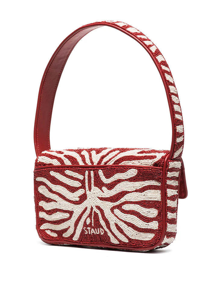 Staud Tommy Bead Embellished Shoulder Bag — Same as shown — Size One Size — Back View