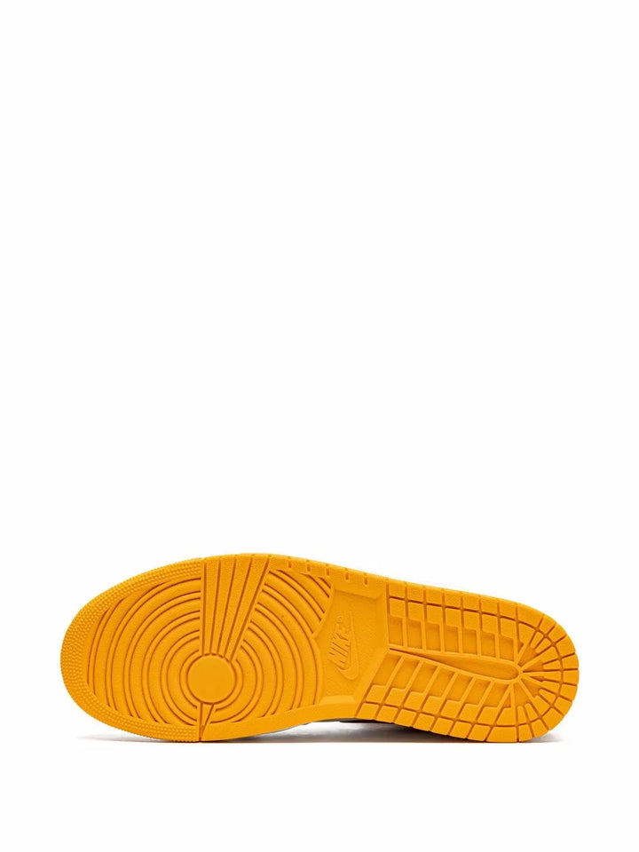 Air Jordan 1 High Og Brotherhood Sneakers — Purple/Yellow/White — Size US M 6.5 - US W 8 — Top View