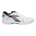 Diadora Trofeo AG Pickleball — White - Black - Blue Jewel — Size D — Width 6.5 — Front View