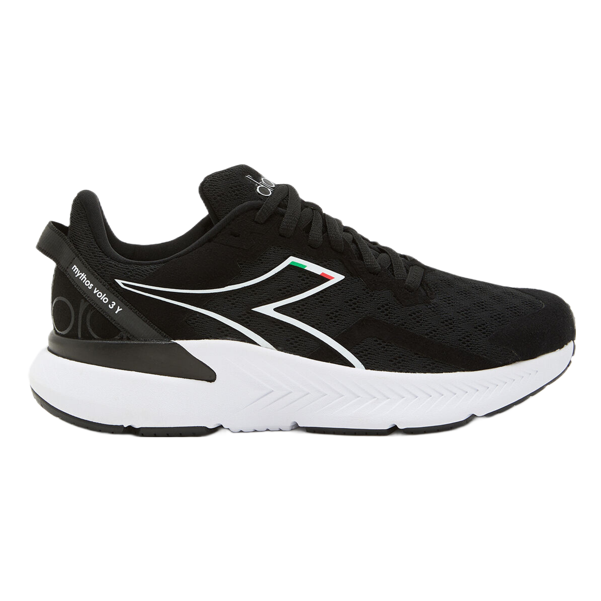 Diadora Mythos Volo 3 — Black - White — Size Y — Width 1.5 — Front View