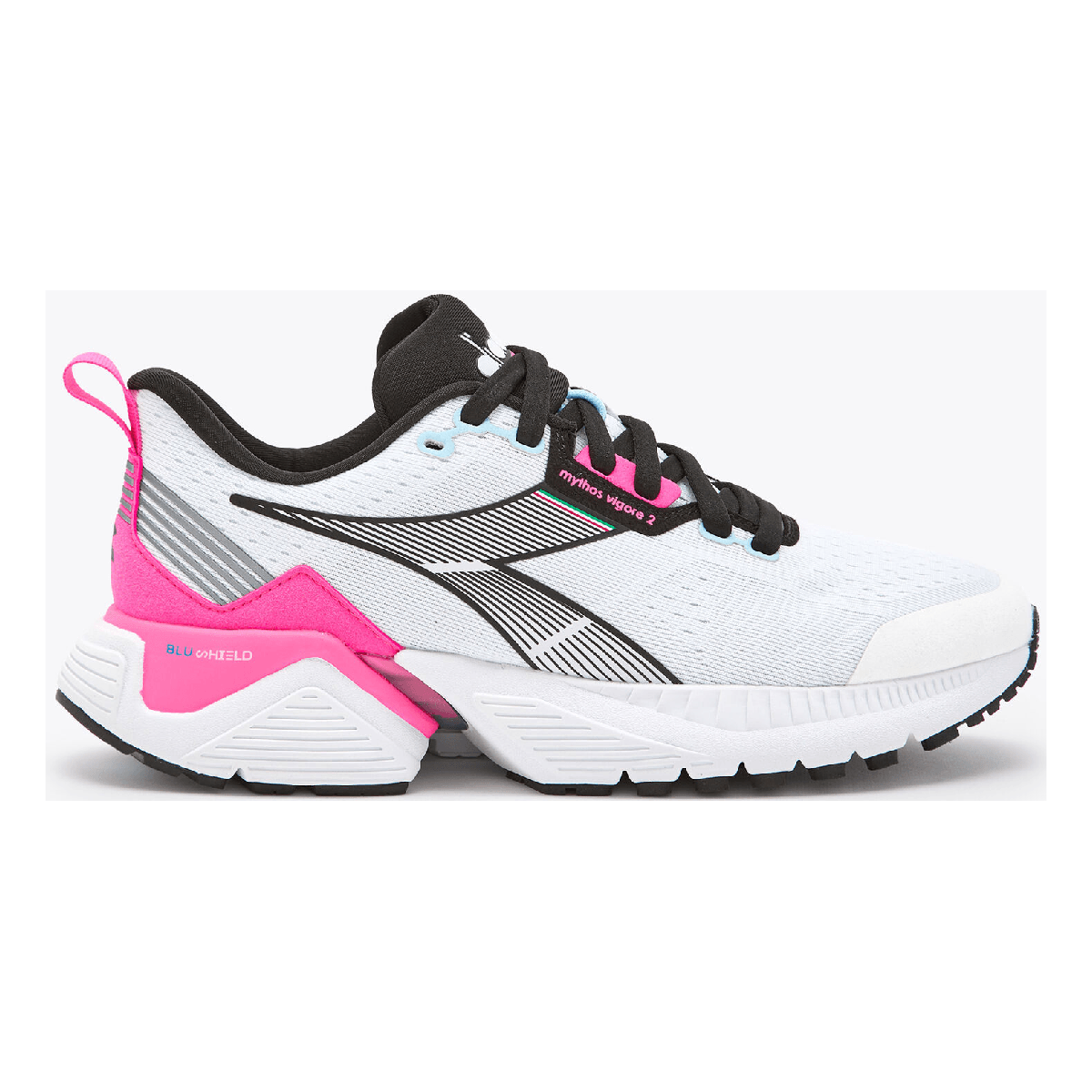 Diadora Mythos Blushield Vigore 2 — Black - White - Pink Fluo — Size B — Width 10 — Alternate View 17