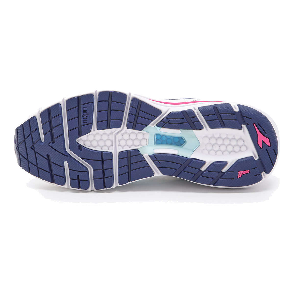 Diadora Mythos Blushield 8 Vortice — Pink Yarrow - White - Blue — Size B — Width 10 — Lifestyle View