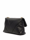 Patrizia Pepe Chevron Leather Shoulder Bag — Same as shown — Size One Size — Back View