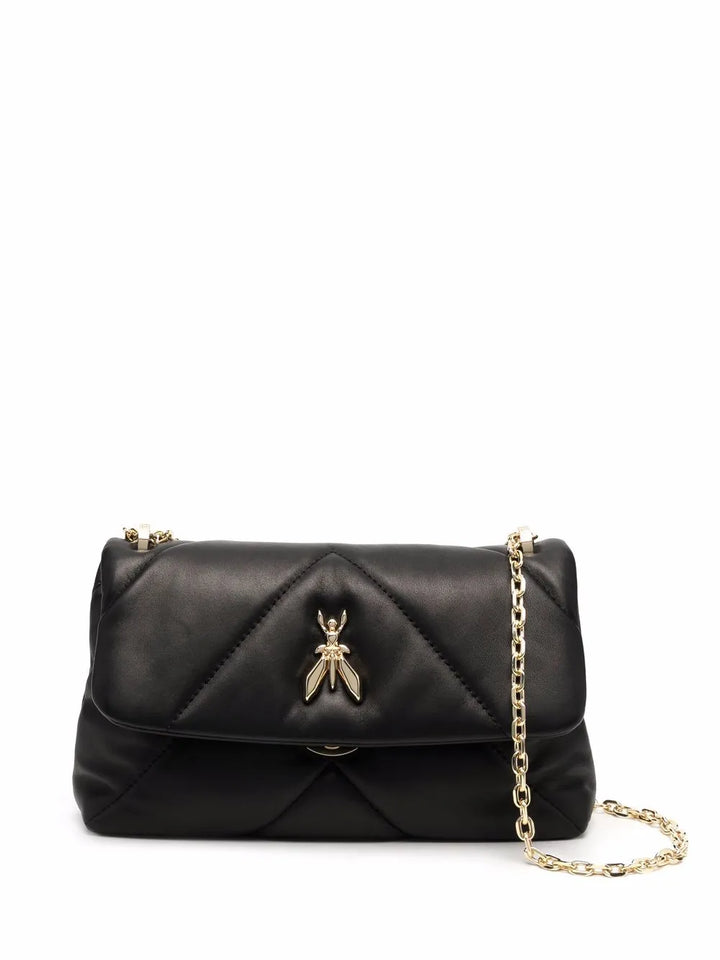 Patrizia Pepe Chevron Leather Shoulder Bag — Same as shown — Size One Size — Front View
