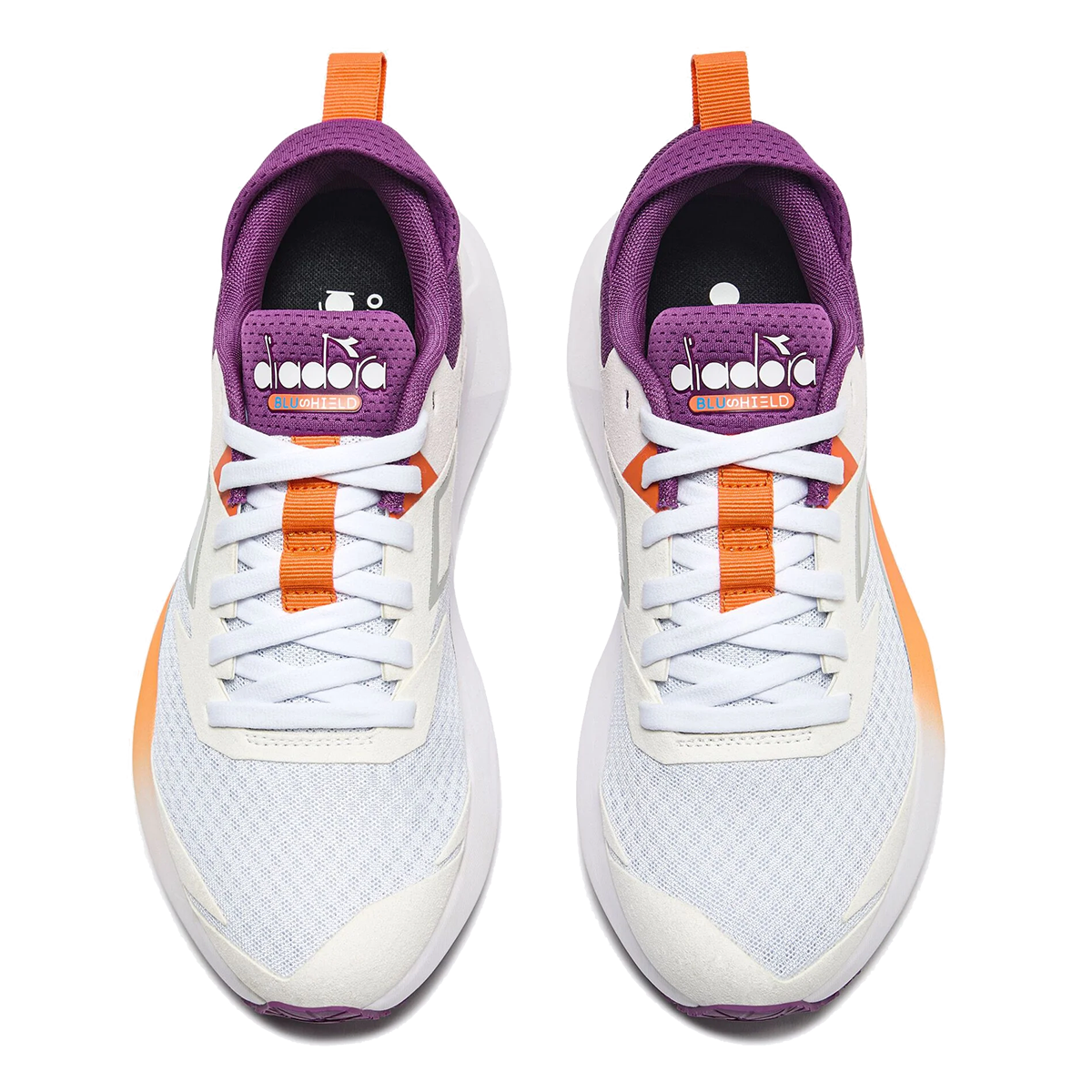 Diadora Mythos Blushield Vigore 3 — Silver DD - White - Black — Size B — Width 10 — Side View