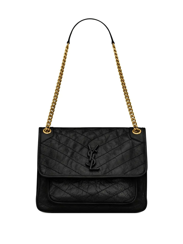 Saint Laurent Niki Logo Lettering Shoulder Bag — Same as shown — Size One Size — Front View