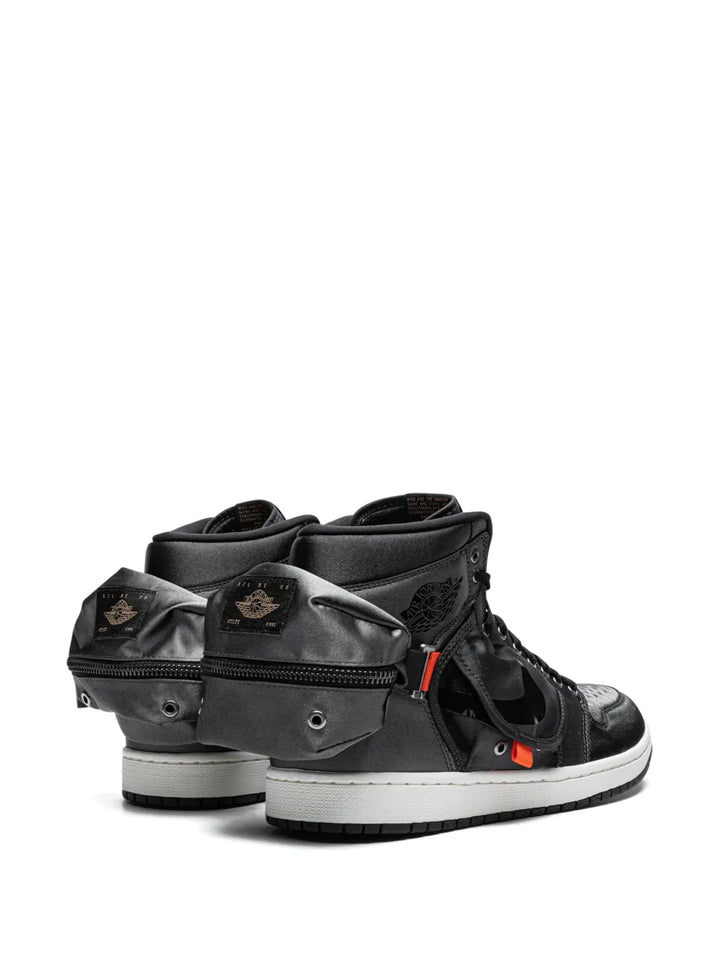 Air Jordan 1 High Og Stash Sneakers — Jet Black — Size US M 6.5 - US W 8 — Back View