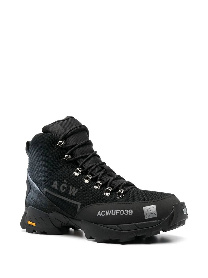 A-Cold-Wall* Logo-Print Mesh High-Top Sneakers — Same as shown — Size US M 10 - US W 11.5 — Side View
