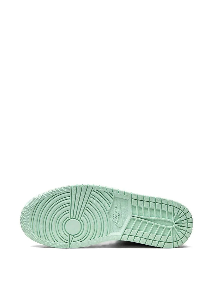 Air Jordan 1 Mid Blue Mint Sneakers — Blue/Green/White — Size US M 11.5 - US W 13 — Top View