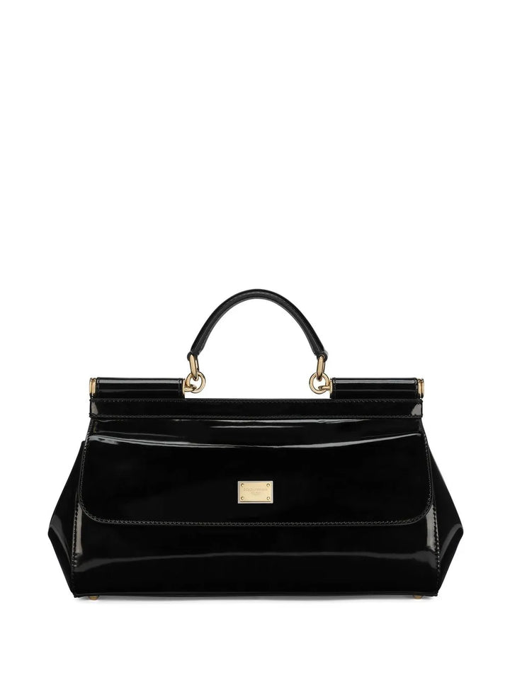 Dolce Gabbana Elongated Sicily Patent Leather Top Handle Bag — Same as shown — Size One Size — Front View